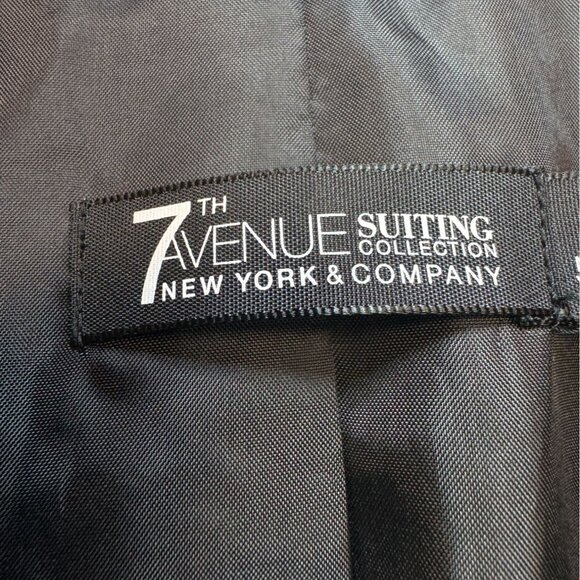 7th Avenue New York & Company Womens Blazer Size 14 Black Double Button Workwear - Picture 2 of 10
